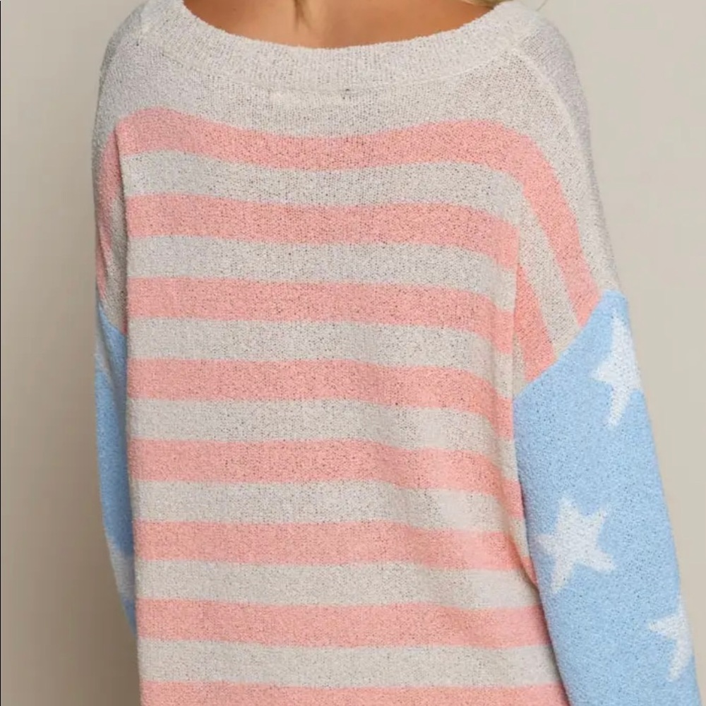 Oversized Lightweight American flag sweater - Picture 3 of 4